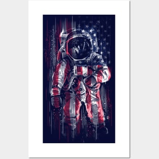 Astronaut Flag Posters and Art